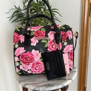 Juicy Couture satchel, handbag, crossbody black floral